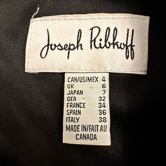 Joseph Ribkoff Sleeveless Studded Zipper Knee Length Black Shift Dress SZ 4 - Picture 4 of 5